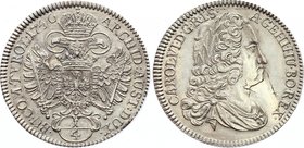 Holy Roman Empire 1/4 Thaler 1740 Hall
KM# 1666; Silver; Karl VI; Outstanding Condition for this Coin