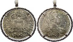 Austria 1 Thaler 1780 SF Restrike
KM# T1; Silver; Coin inside Jewelry; Maria Theresia