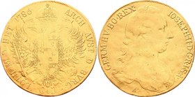Austria 4 Ducat 1786 A - Wien Rare!
KM# 1881; Gold (0.986) 12.99g; Joseph II
