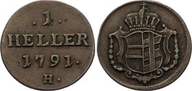 Austria 1 Heller 1791 H
KM# 5; Leopold II
