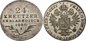 Austria 24 Kreuzer 1800 A - Wien
KM# 2148; Silver; Franz II