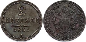 Austria 2 Kreuzer 1851 A - Wien
КМ# 2189; aUNC