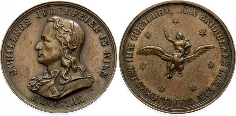Austria Bronze Medal 1859 Schillers Jubilee in Wien
Medaille Schiller "Jubelfei...
