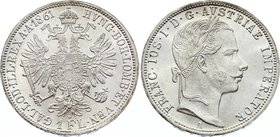 Austria Florin 1861 A - Wien
KM# 2219; Silver; Franz Joseph I; UNC Full Mint Luster