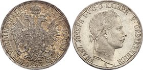 Austria Vereinsthaler 1863 A - Wien
KM# 2244. Franz Joseph I. Silver, UNC. Full mint luster. Very rare coin especially in this high grade.