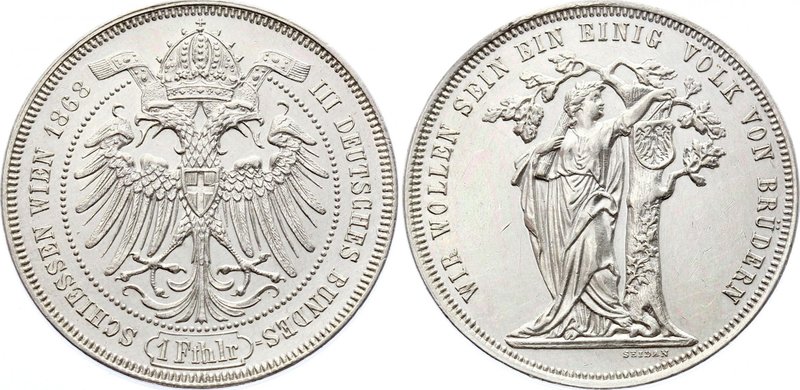 Austria 1 Thaler 1868 "Third German Shooting Festival"
X# M8; Silver; The Third...