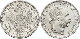 Austria Florin 1877 
KM# 2222; Silver; Franz Joseph I; UNC Full Mint Luster