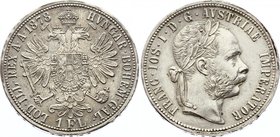 Austria Florin 1878 
KM# 2222; Silver; XF+/AUNC-