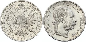 Austria Florin 1879 
KM# 2222; Silver; Franz Joseph I; AUNC