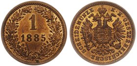 Austria 1 Kreuzer 1885 
KM# 2187; Copper; Mint Luster; UNC