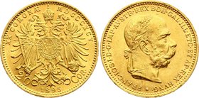 Austria 20 Corona 1895 
KM# 2806; Franz Joseph I; Gold (.900) 6.78g. lustrous. UNC. Not common grade for this date.