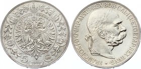 Austria 5 Corona 1900 
KM# 2807; Silver; Franz Joseph I; XF+/AUNC