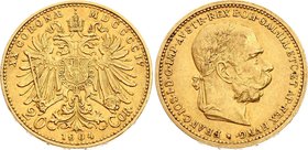 Austria 20 Corona 1904 
KM# 2806; Franz Joseph I; Gold (.900) 6.78g. lustrous.