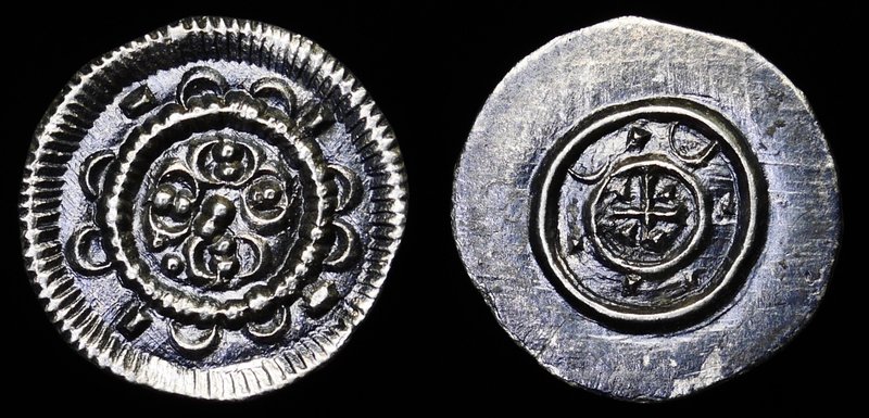 Hungary Bela II the Blind Denar 1131 - 1141
Huszar# 96; Silver 0.24g 9 mm; UNC