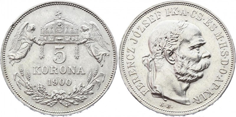 Hungary 5 Korona 1900 KB
KM# 488; Silver; UNC
