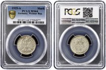 Germany - Weimar Republic 1 Reichsmark 1925 A PCGS MS64
KM# 44, Jaeger# 319; Silver, UNC. Rare in this grade!