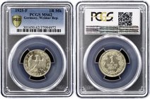 Germany - Weimar Republic 1 Reichsmark 1925 F PCGS MS62
KM# 44, Jaeger# 319; Silver, UNC. Rare in this grade!