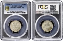 Germany - Weimar Republic 1 Reichsmark 1926 A PCGS MS63
KM# 44, Jaeger# 319; Silver, UNC. Rare in this grade!