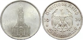 Germany - Third Reich 5 Reichsmark 1934 G
KM# 83; Silver; UNC Mint Luster Remains; High condition for that type of coin