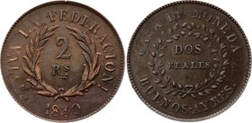 Argentina Buenos Aires 2 Reales 1840 Rare!
KM# 8