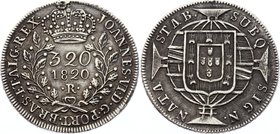 Brazil 320 Reis 1820 R
KM# 324.2 (Rio de Janeiro); Silver; João VI; Unmounted