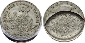 Brazil 100 Reis 1901 Interesting Error!
KM# 503; Deep Miss-strike