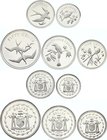 Belize Set of 5 Coins 1974 
1 5 10 25 50 Cents 1974; Silver Proof; Avifauna of Belize
