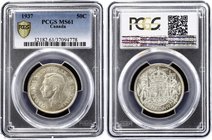 Canada 50 Cents 1937 PCGS MS61
KM# 36; George VI. 1st year of the type. Mintage 192.016. Not common. Silver, UNC. PCGS MS61.