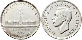Canada 1 Dollar 1939 
KM# 38; Silver; Visit of His Majesty King George VI and future Majesty Queen Elizabeth II to Ottawa; With Certificate