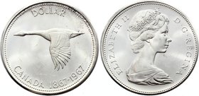 Canada 1 Dollar 1967 
KM# 70; Silver; Confederation; With Certificate; UNC