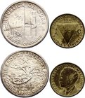 Cuba Lot of 2 Coins 
1 Centavo 1953, 20 Centavos 1952; With Silver