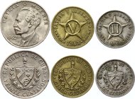 Cuba Lot of 3 Coins 
2 5 20 Centavos 1916-1962