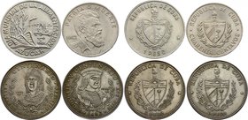 Cuba Lot of 4 Coins 
1 Peso 1981-1990 & 40 Centavos 1962; With Different Motives