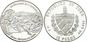 Cuba 10 Pesos 1999 
KM# 736; Silver Proof; 250th Anniversary - Birth of Johann Wolfgang von Goethe; Mintage 1,749
