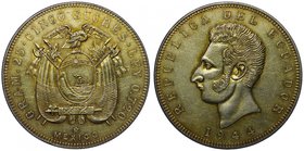Ecuador 5 Sucres 1944 Mo
KM# 79; Silver 24.98g; Mint Mexico