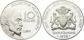 Guyana 10 Dollars 1978 
KM# 44a; Silver Proof; 10th Anniversary of Independence