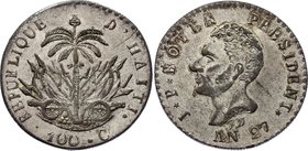 Haiti 100 Centimes 1830 (An 27)
KM# A23; Silver; President J.P Boyer