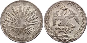 Mexico 8 Reales 1895 Ca M.M. UNC!
KM# 377.2; Chihuahua. Silver, UNC. Very rare grade for this type! Amazing details and mint luster.