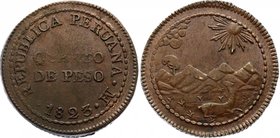 Peru 1/4 Peso 1823 LIMA
KM# 138; Provisional Coinage; Very Well Preserved Coin