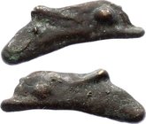 Ancient World Ancient Greece, Skythia Olbia AE Copper Dolphin 550 - 450 BC 
Cast 1.35g 7x22mm