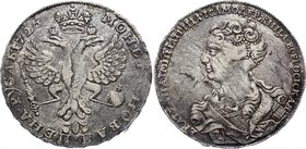 Russia 1 Rouble 1726 
Bit# 17; 5 Roubles by Petrov; 5 Roubles by Ilyin; Silver 27,52 g.; AUNC; Red mint; Edge inscription РОССИСКОI РУБЛЬ МОСКОВСКОГО...