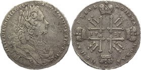 Russia 1 Rouble 1727 
Bit# 19; 3 Roubles Petrov; Silver 27,64g.; Coin from treasure.