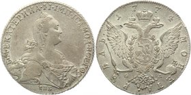 Russia 1 Rouble 1774 СПБ ФЛ TI
Bit# 218; 2,5 Roubles Petrov; Silver 23,61g.; UNC; Full mint lustre; Sharp strike; Coin from a treasure; Attractive co...