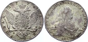 Russia 1 Rouble 1776 СПБ ЯЧ ТI
Bit# 221; 2,25 Roubles by Petrov; Silver, AU-UNC. Mint luster remains, dark original patina and great details.