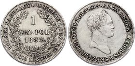 Russia - Poland 1 Zloty 1832 KG
Bit# 1003; 1 Rouble by Petrov. Silver, XF. Not common.