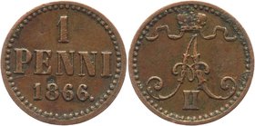 Russia - Finland 1 Penni 1866 
Bit# 666; Copper 1,3g.