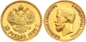 Russia 10 Roubles 1900 ФЗ
Bit# 7; Gold (.900) 8.60g, AUNC.
