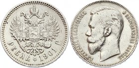 Russia 1 Rouble 1901 ФЗ
Bit# 53; Silver, VF-XF