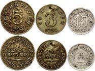 Russia - USSR - Tannu Tuva Lot of 3 Coins 1934 
3 5 15 Kopeks 1934