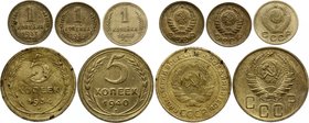 Russia - USSR Lot of 5 Coins 1934 - 1948
1 Kopek 1937, 1939, 1948, 5 Kopeks 1934! & 1940
